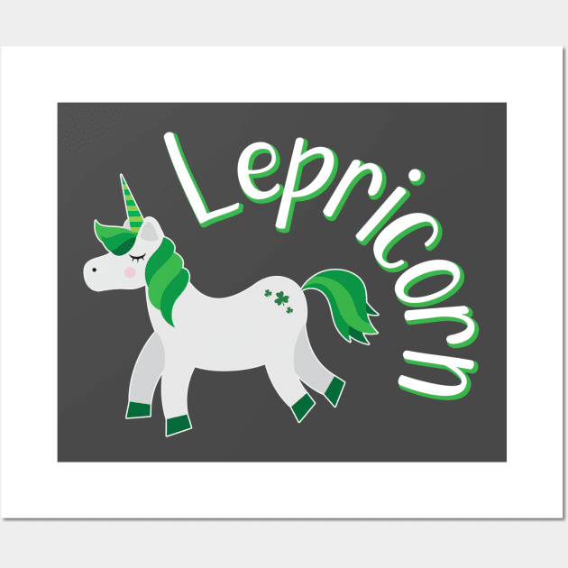 Lepricorn Unicorn St Patricks Day Wall Art by WAADESIGN